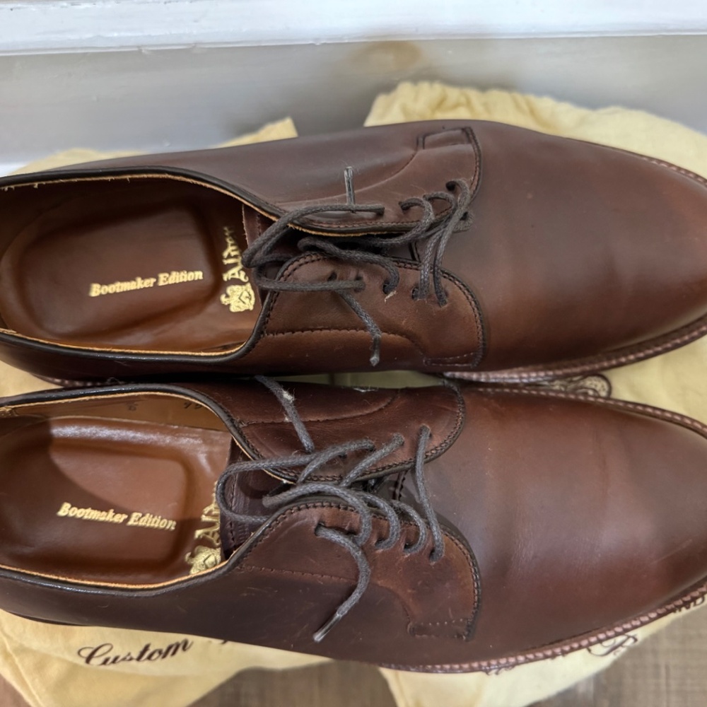 Alden 95080 Plain Toe Blucher (Brown Chromexcel) Width D (Medium)